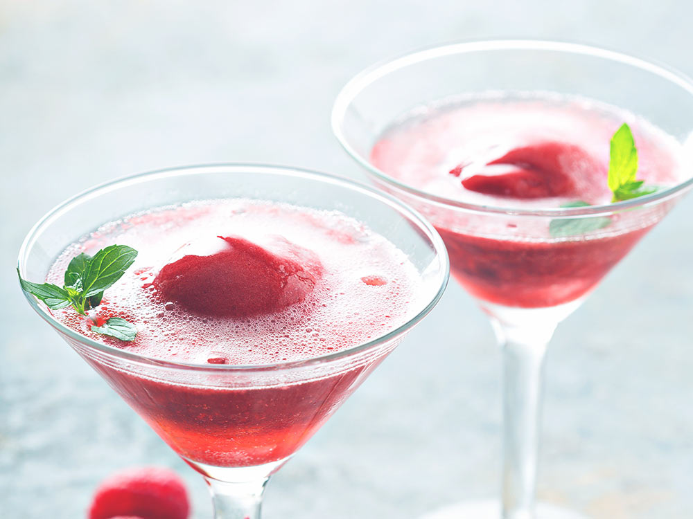 Raspberry Pomegranate Martini Float | Red Crown Pomegranate Juice